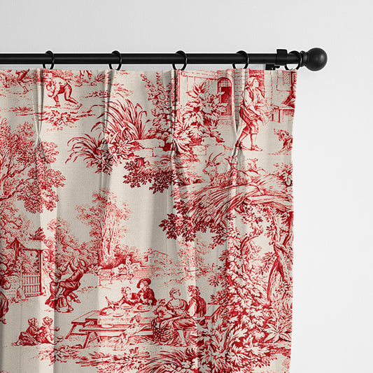 Maison Toile Red Pinch Pleat Drapes