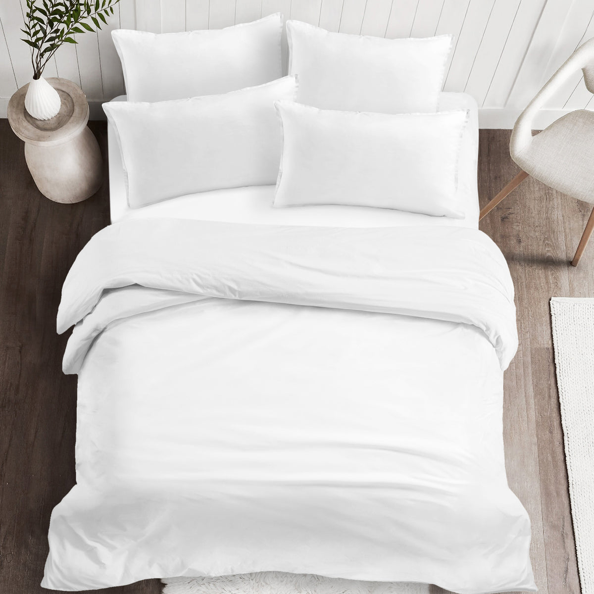 Marcus White Duvet Cover Set