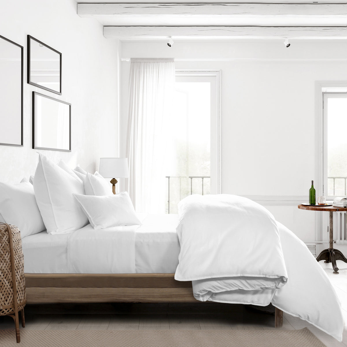 Marcus White Duvet Cover Set