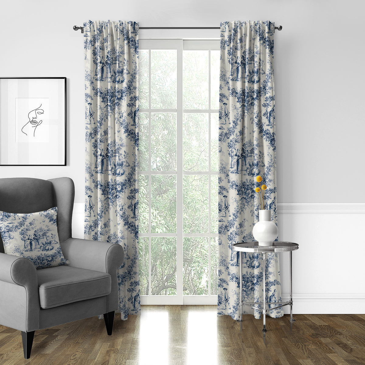 Mason Navy Pole Top Drapes