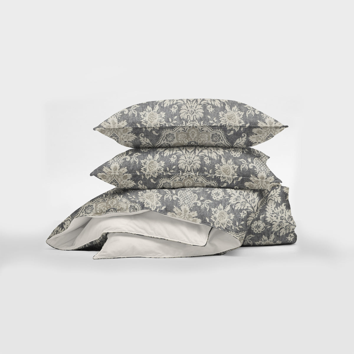 Osha Mocha-Charcoal Duvet Cover Set