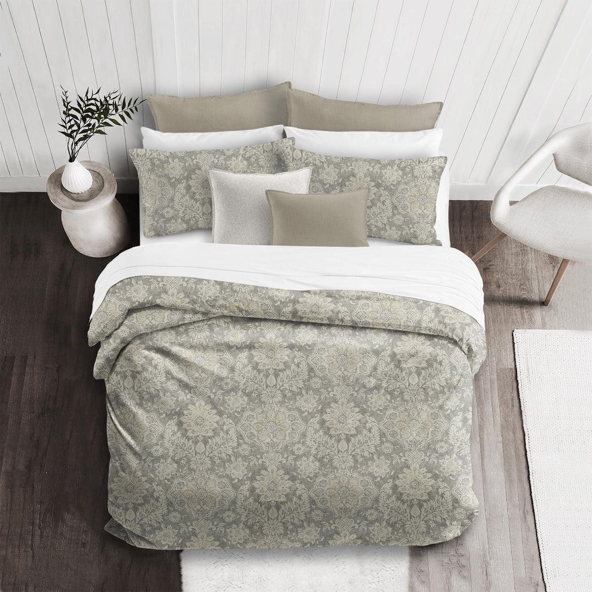 Osha Taupe-Beige Duvet Cover Set