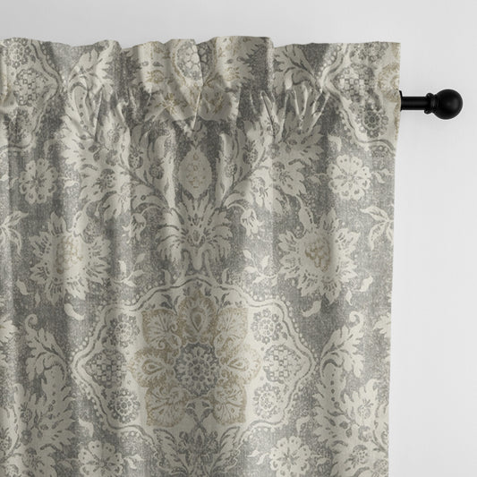 Osha Taupe-Beige Pole Top Drapes