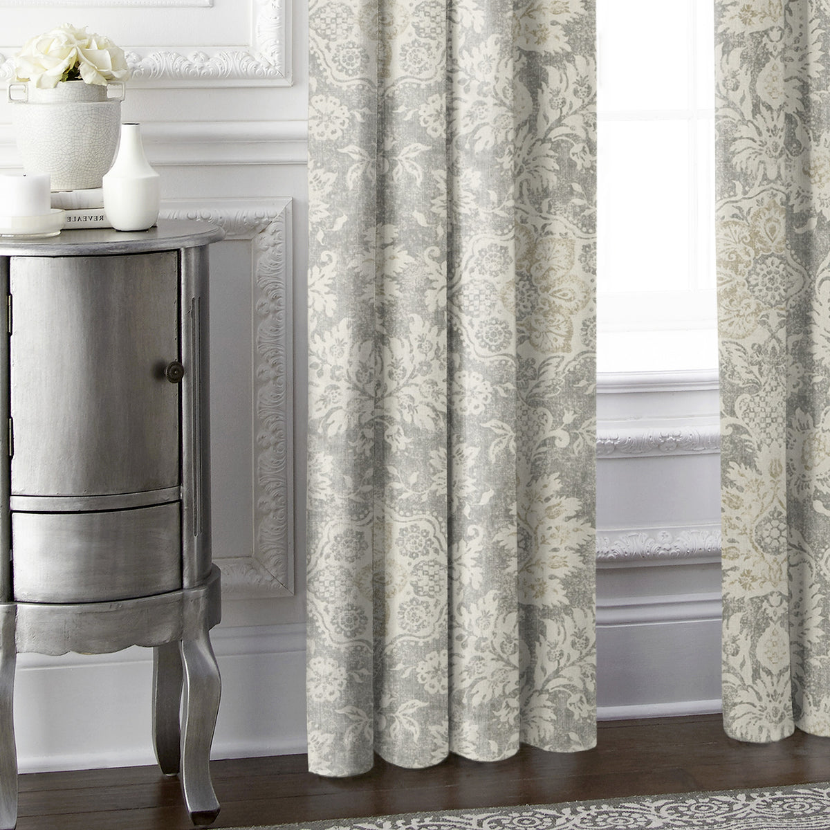 Osha Taupe-Beige Pole Top Drapes