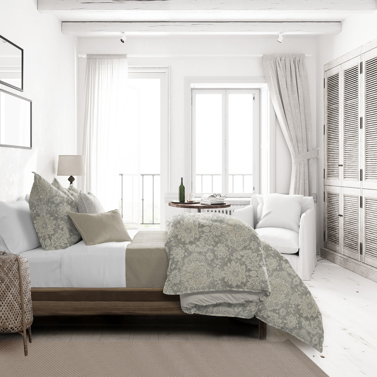 Osha Taupe-Beige Duvet Cover Set