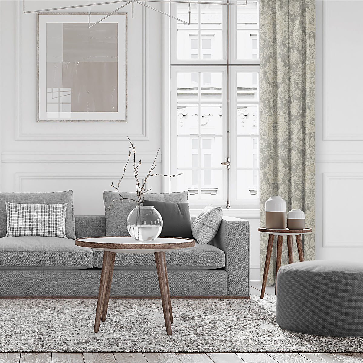 Osha Taupe-Beige Pole Top Drapes