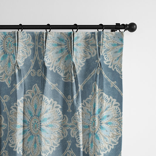 Bellamy Blue Pinch Pleat Drapes