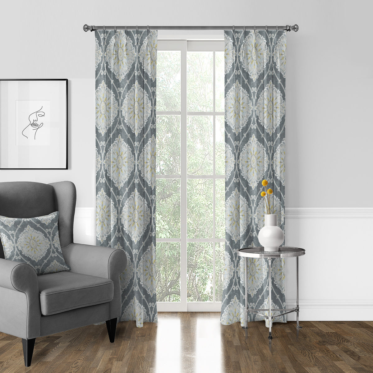 Bellamy Gray Pinch Pleat Drapes