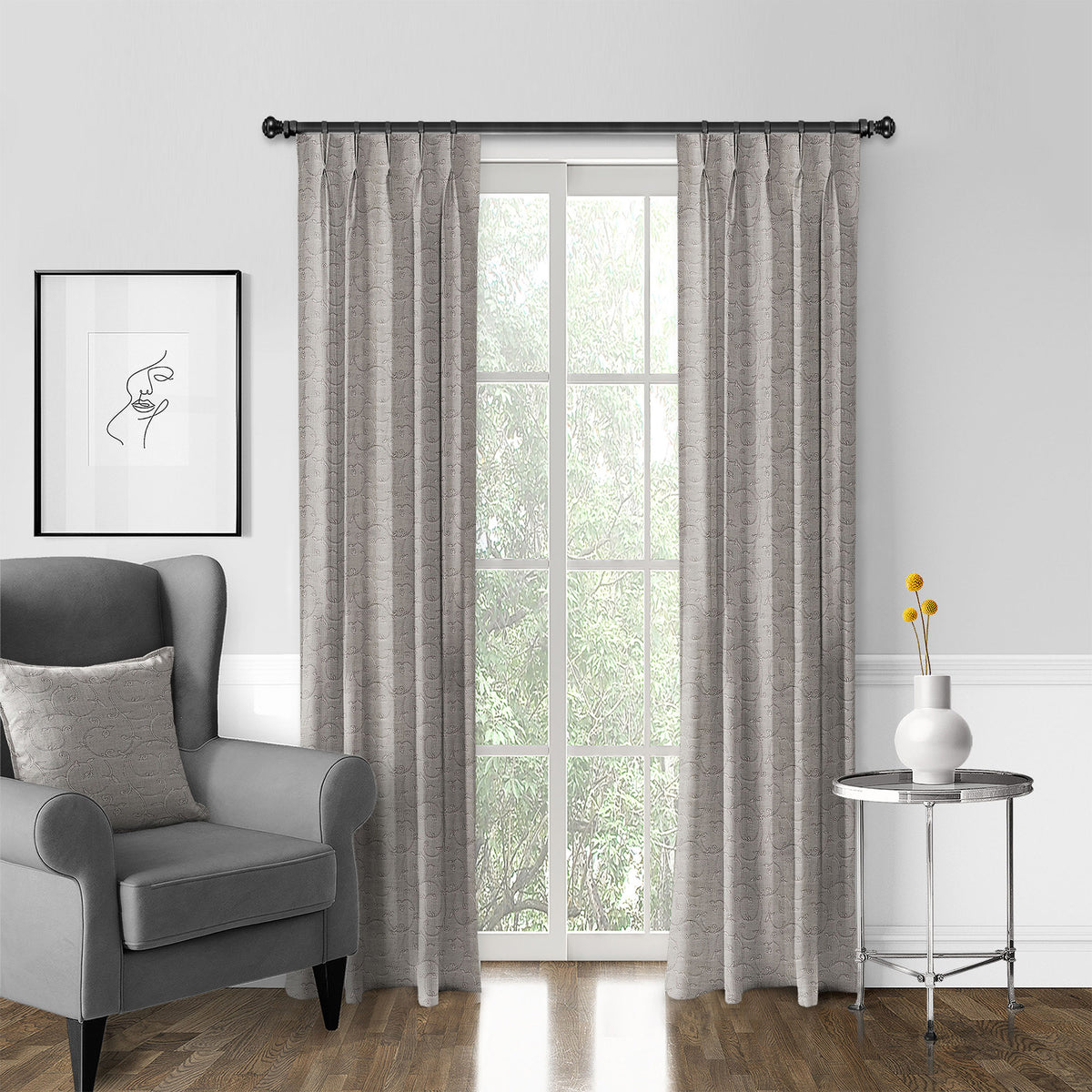 Nadine Mink Pinch Pleat Drapes