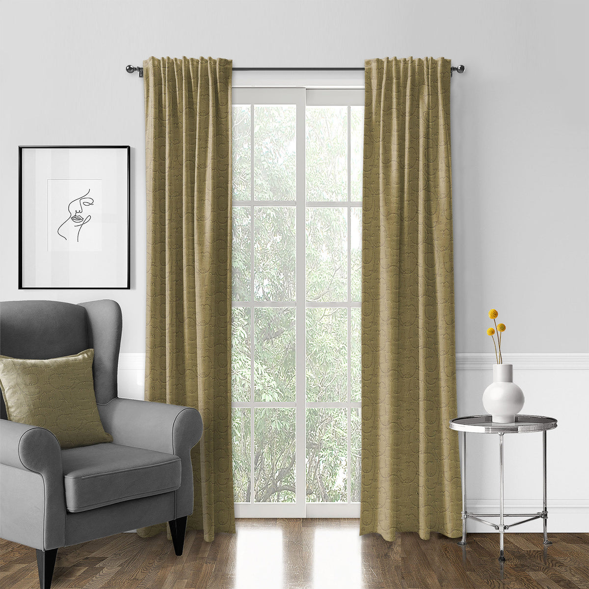 Nahed Antique Pole Top Drapes