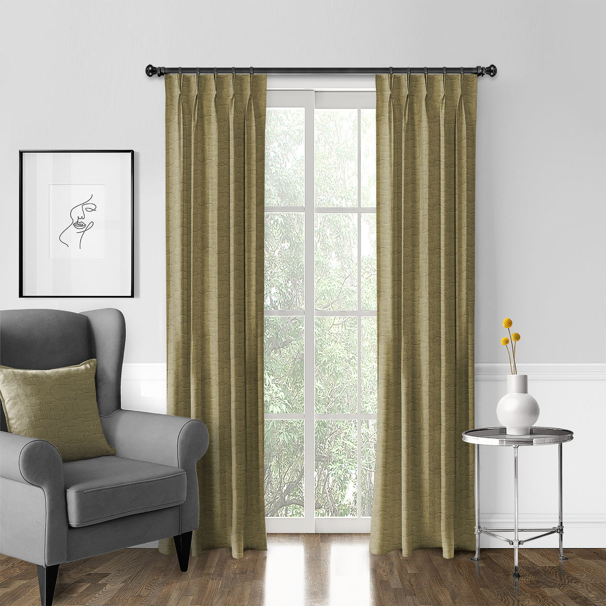 Nahed Antique Pinch Pleat Drapes