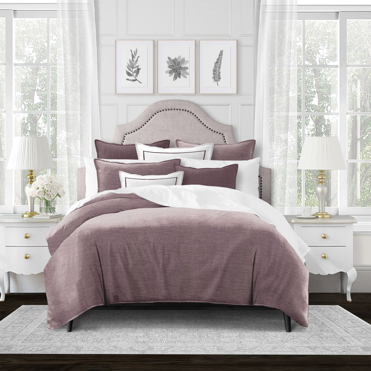 Nuha Plum Coverlet Set