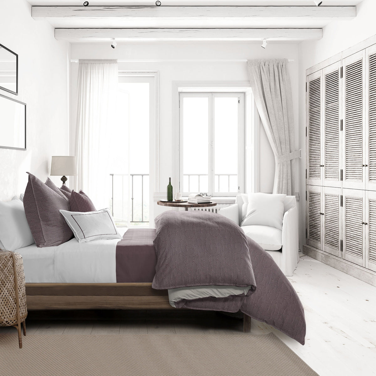 Nuha Plum Coverlet Set