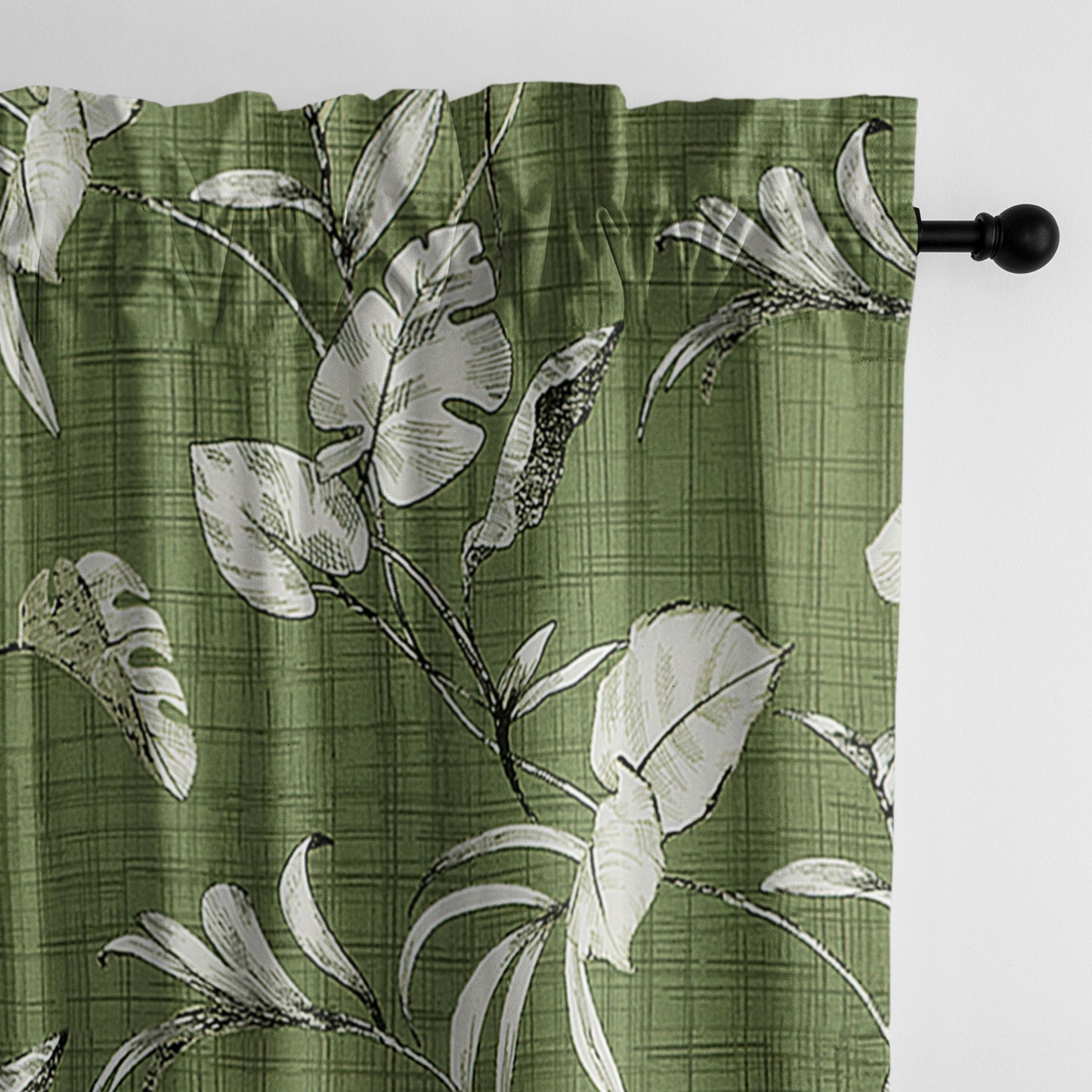 Tropez Green Pole Top Drapes
