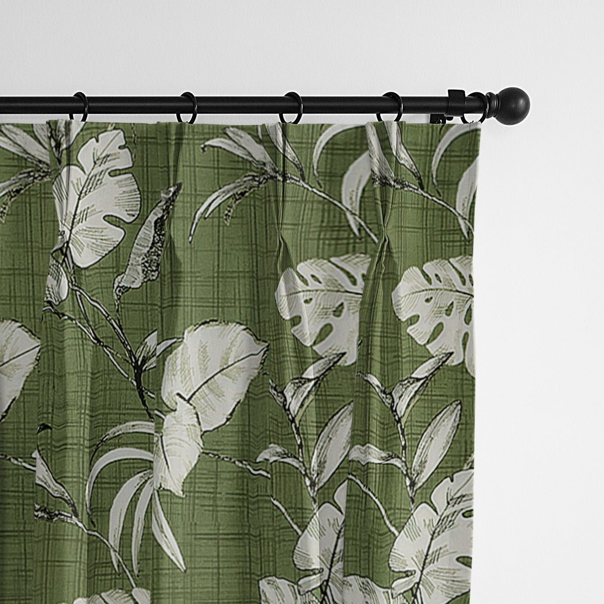 Tropez Green Pinch Pleat Drapes
