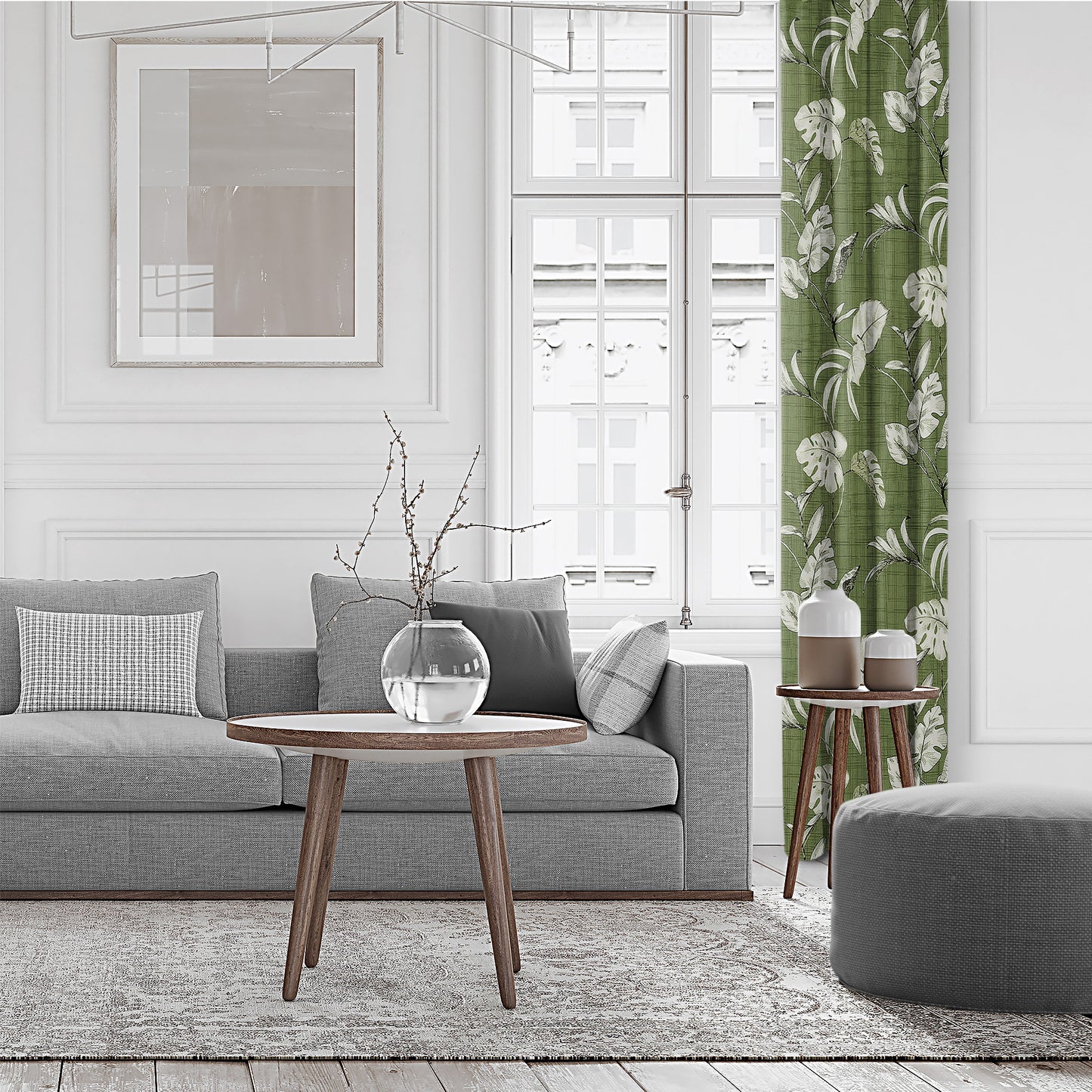 Tropez Green Pole Top Drapes