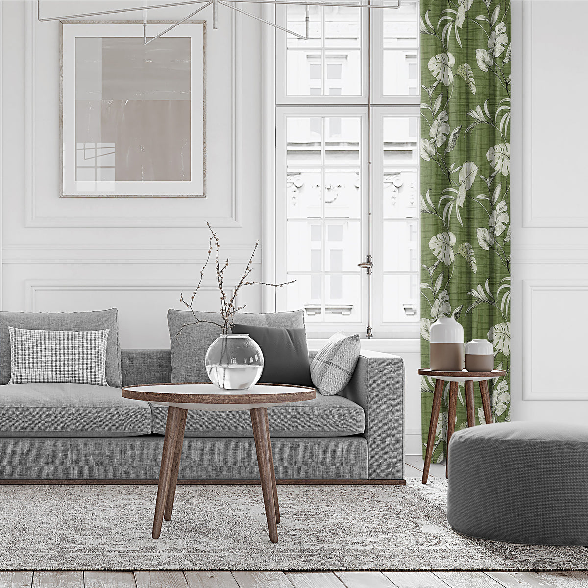 Tropez Green Pinch Pleat Drapes