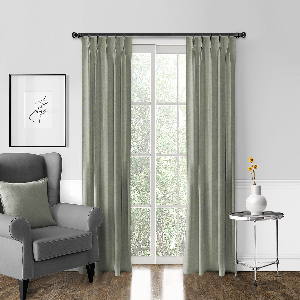 Rania Meadow Pinch Pleat Drapes