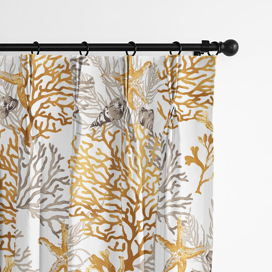 Reef Gold Pinch Pleat Drapes