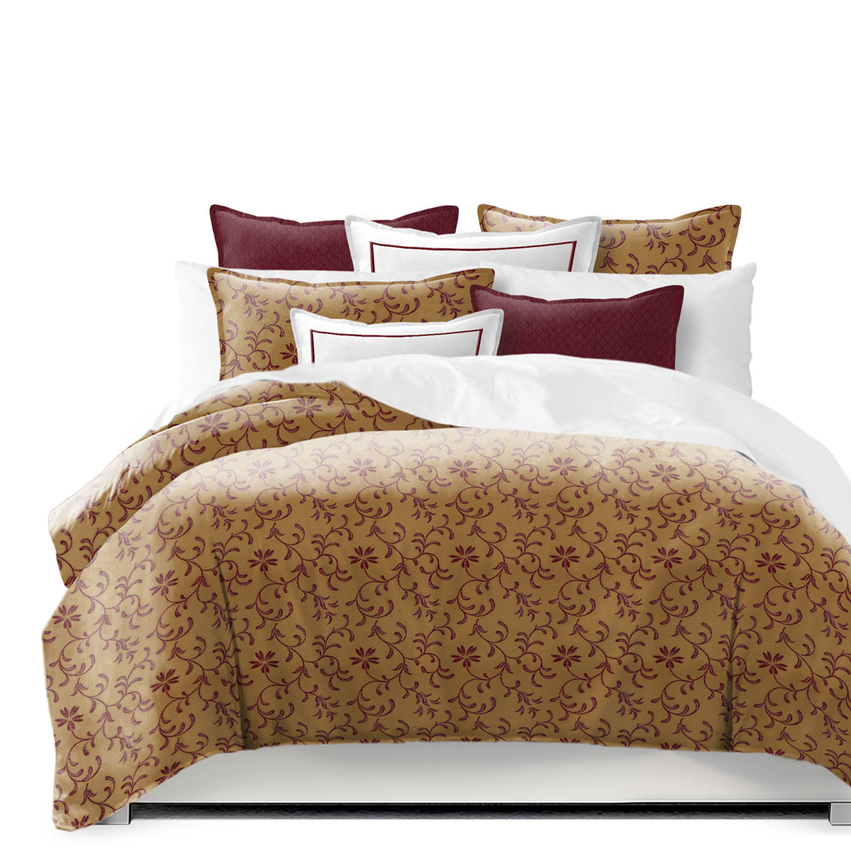 Rima Copper Cranberry Duvet Cover Set