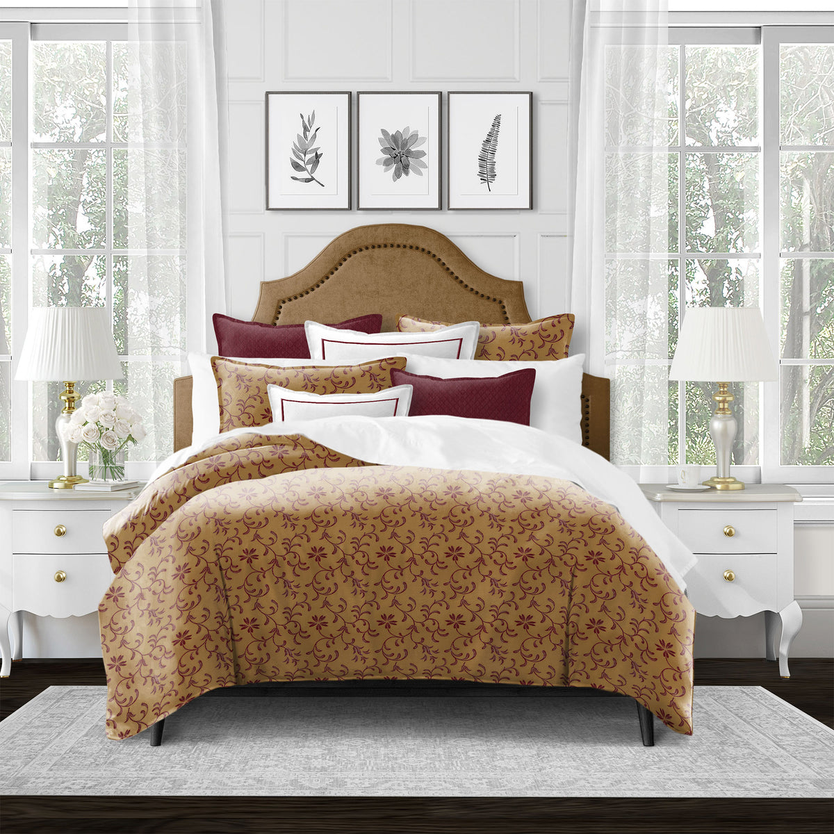 Rima Copper Cranberry Duvet Cover Set