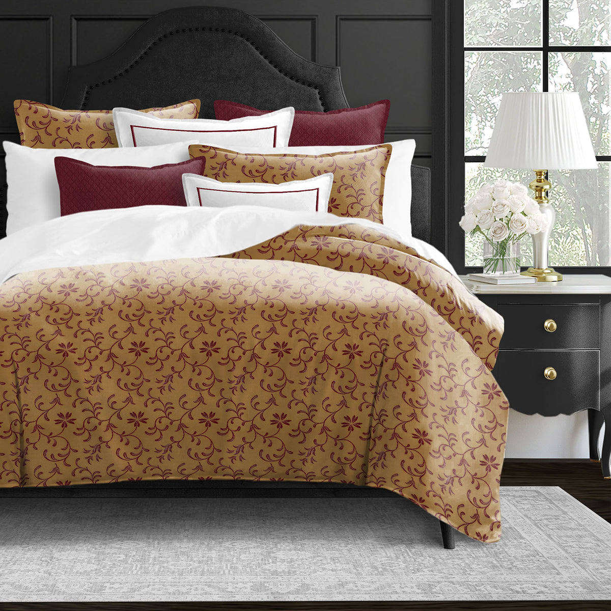 Rima Copper Cranberry Duvet Cover Set