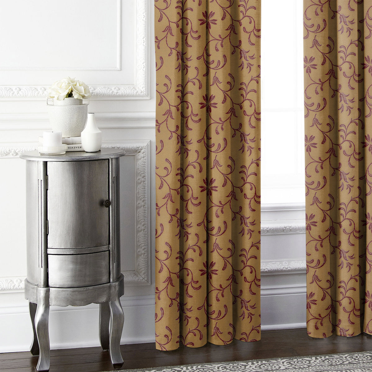 Rima Copper Cranberry Pole Top Drapes
