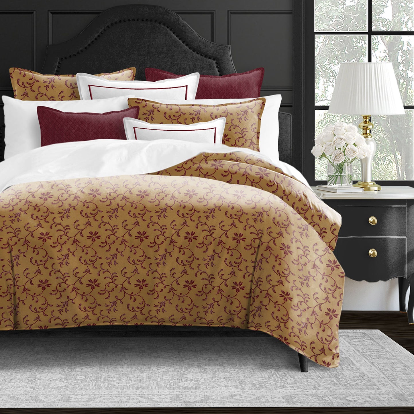 Rima Copper Cranberry Comforter Set
