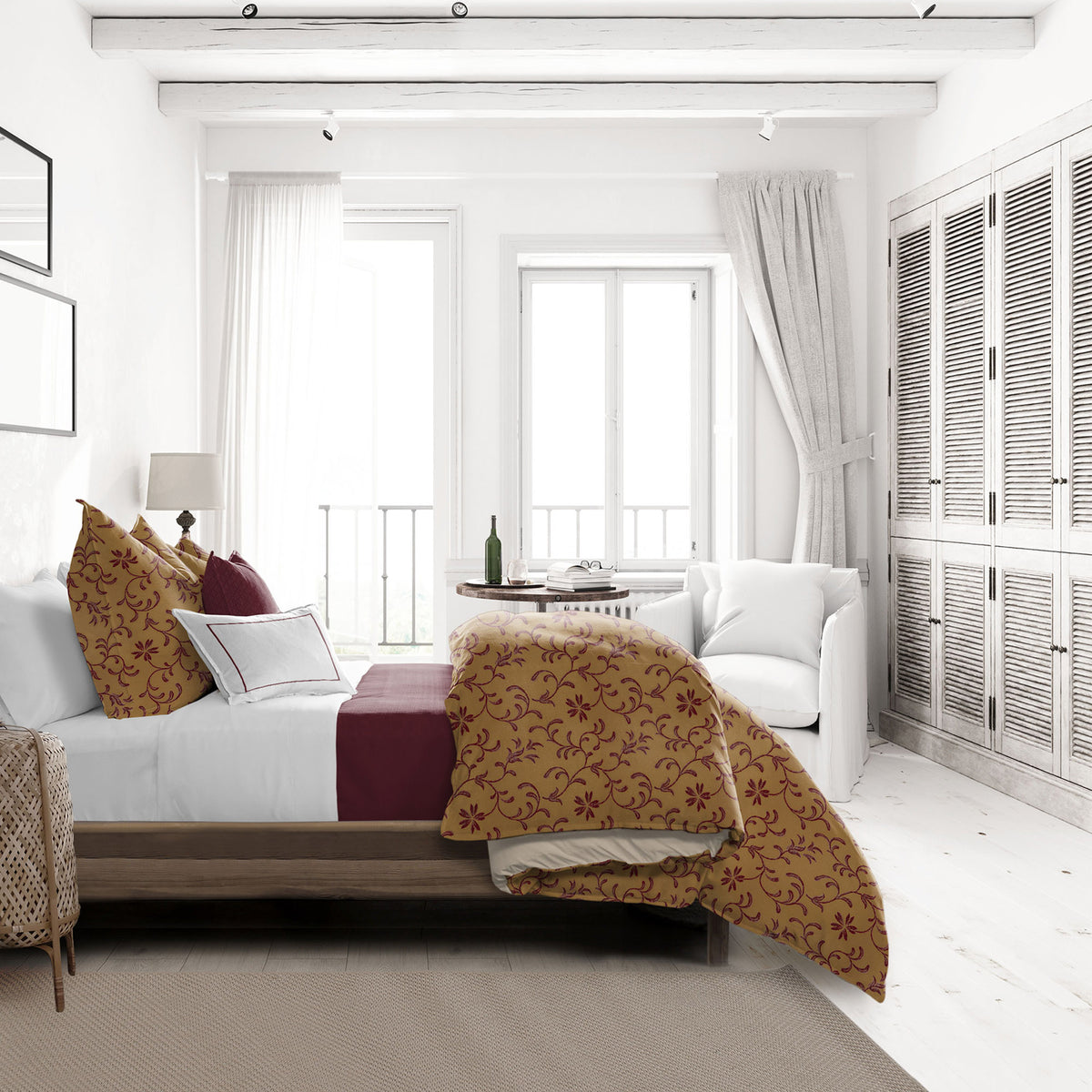 Rima Copper Cranberry Duvet Cover Set