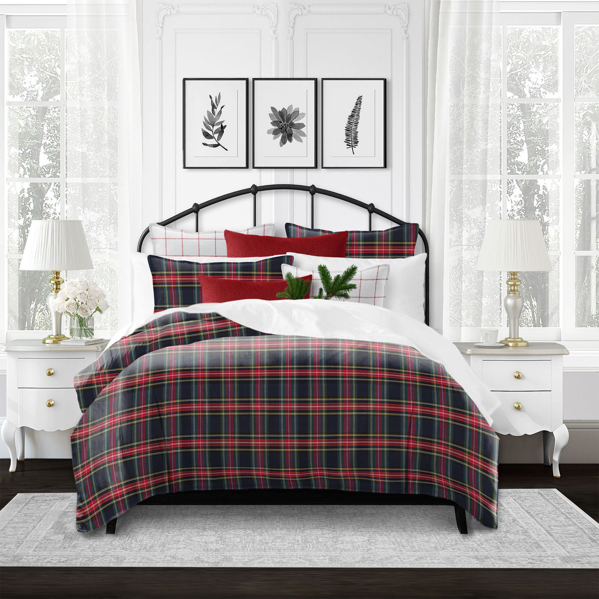 Royal Plaid Navy Duvet Cover Set