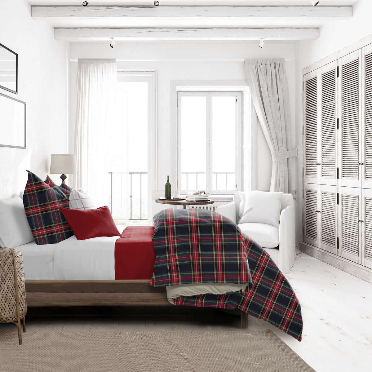 Royal Plaid Navy Duvet Cover Set