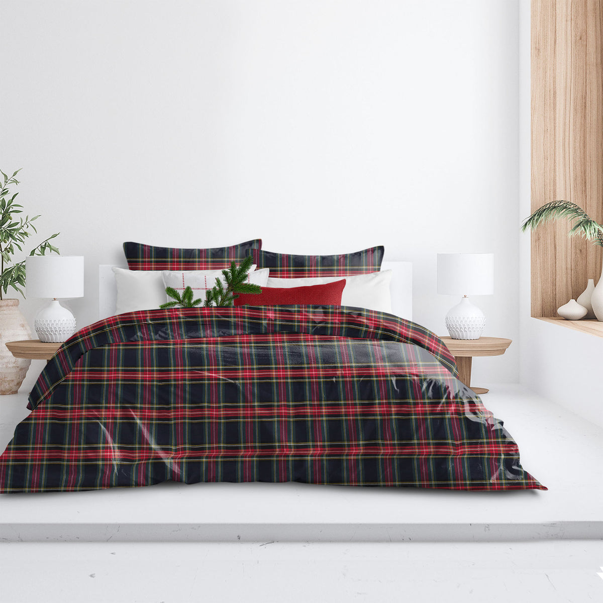 Royal Plaid Navy Duvet Cover Set