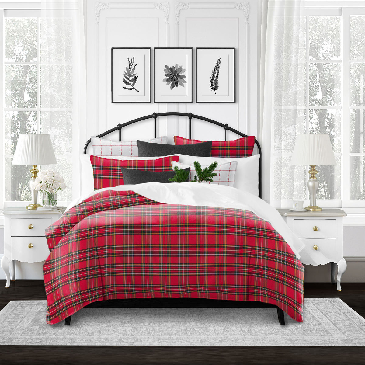 Royal Plaid Red Comforter Set