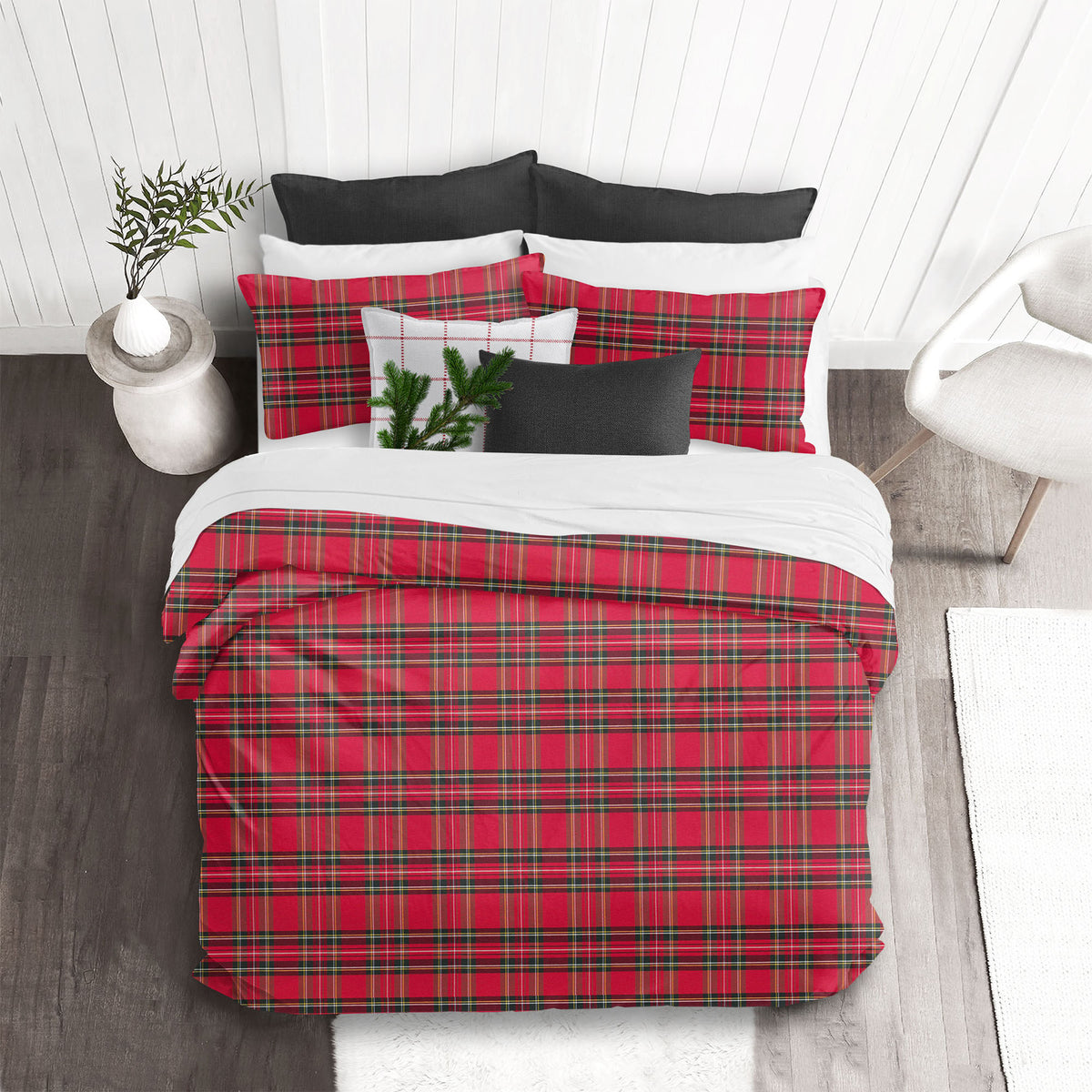 Royal Plaid Red Comforter Set