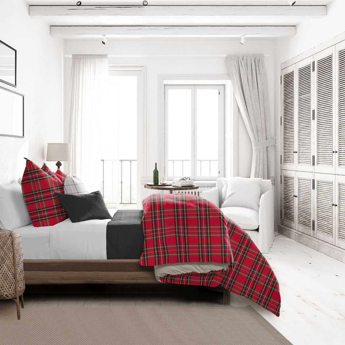 Royal Plaid Red Comforter Set