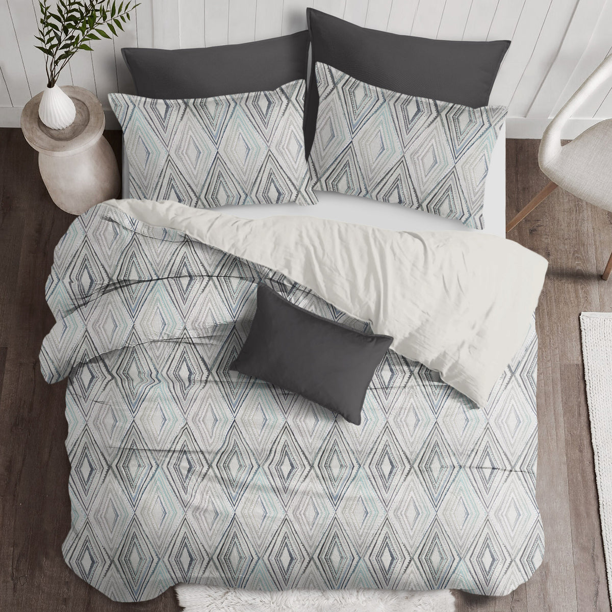 Sloane Seabreeze-Ivory Duvet Cover Set