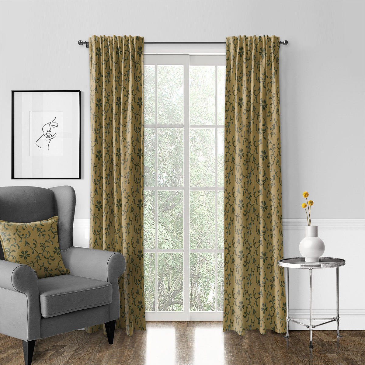 Sumaye Golden Forest Pole Top Drapes