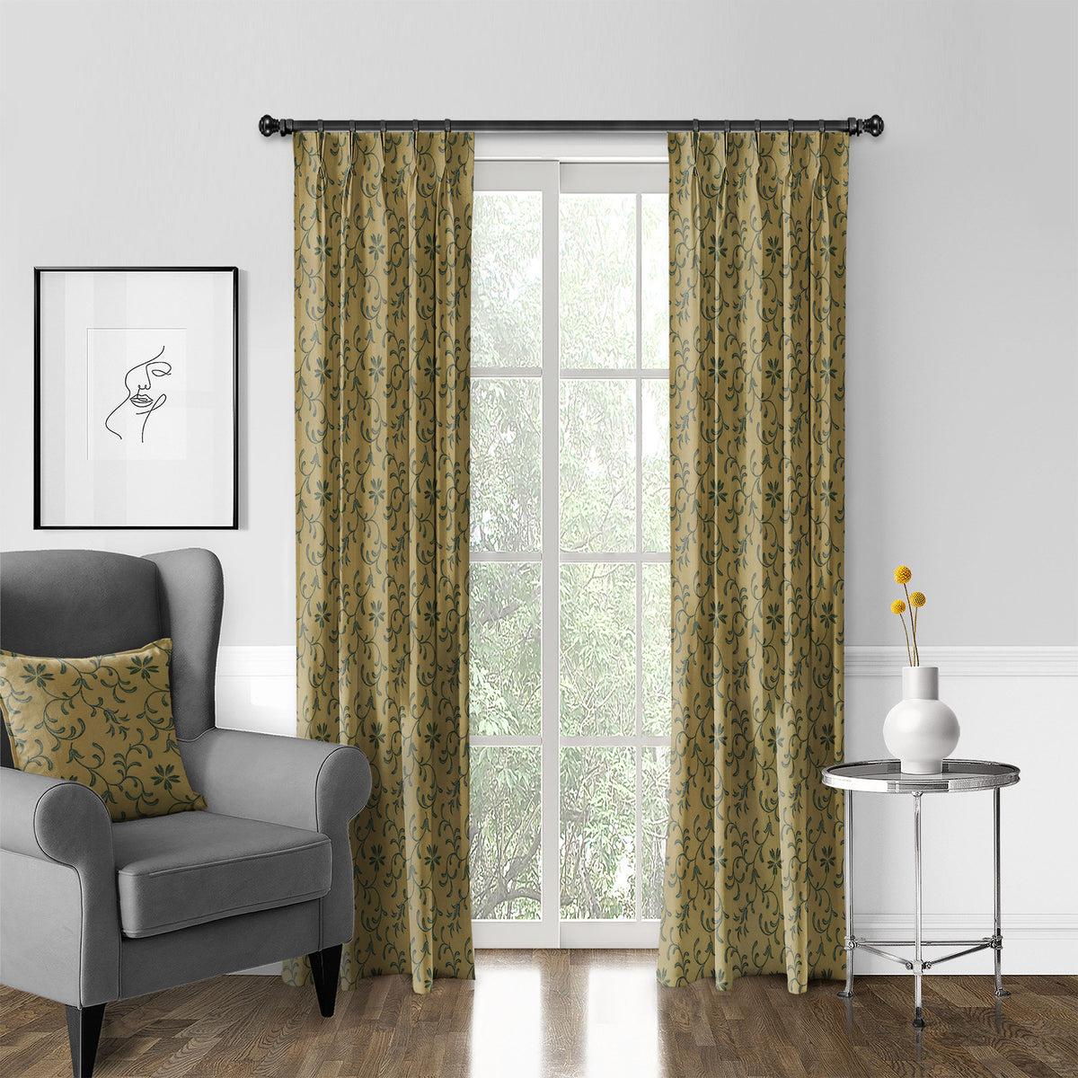 Sumaye Golden Forest Pinch Pleat Drapes