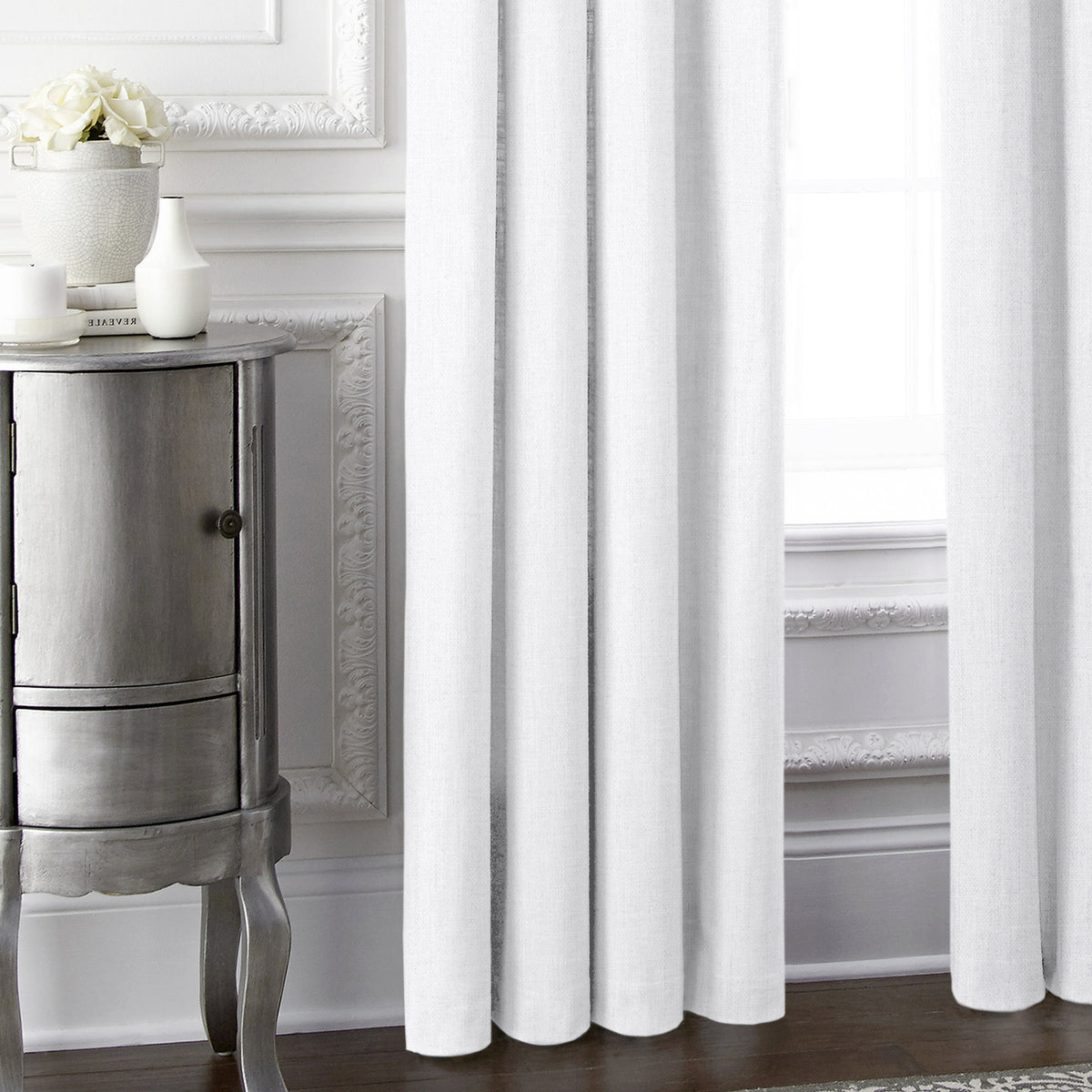 Sutton White Pole Top Drapes