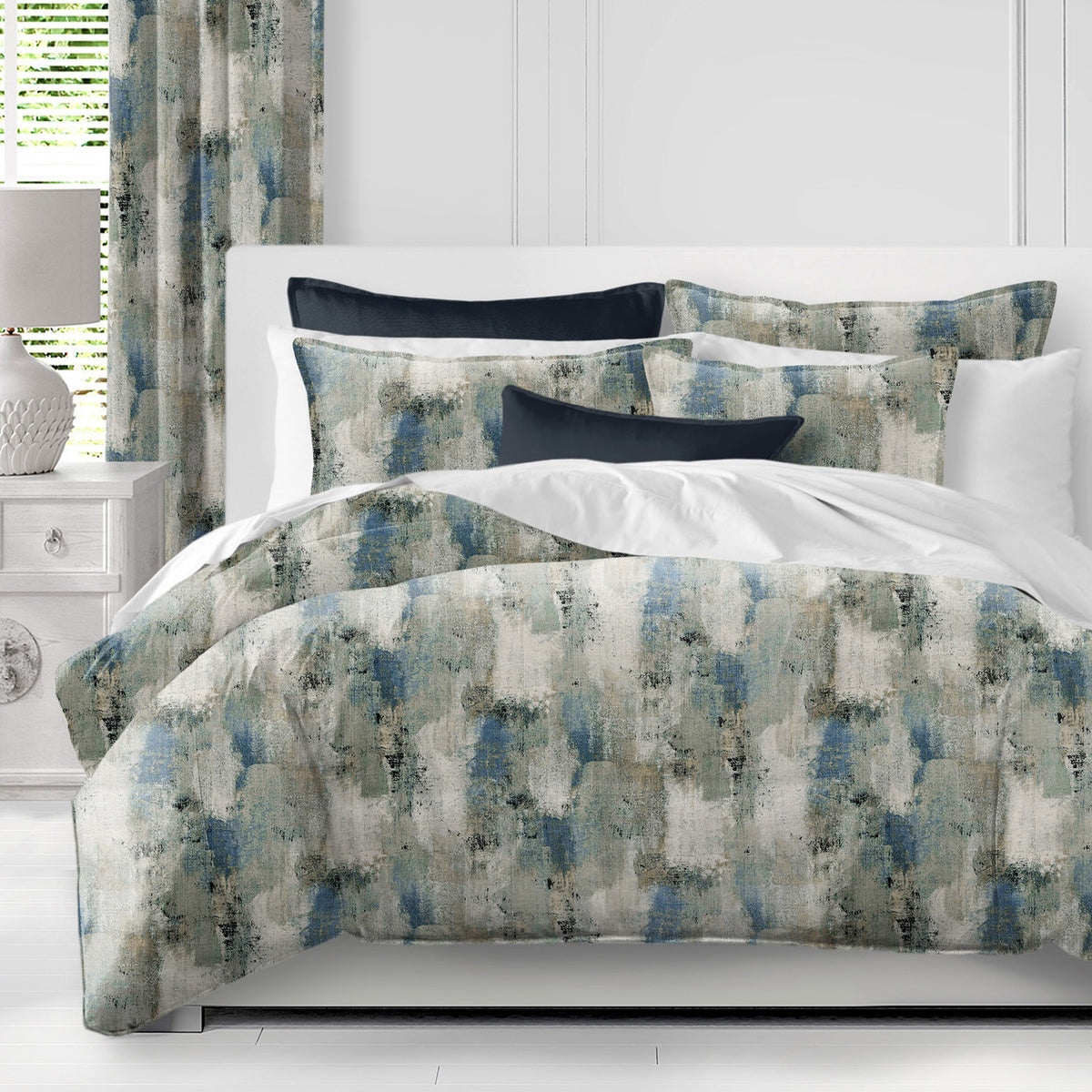 Thiago Linen Dark Denim Blue Duvet Cover Set
