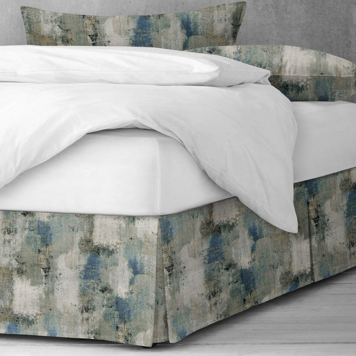 Thiago Linen Dark Denim Blue Bedskirt
