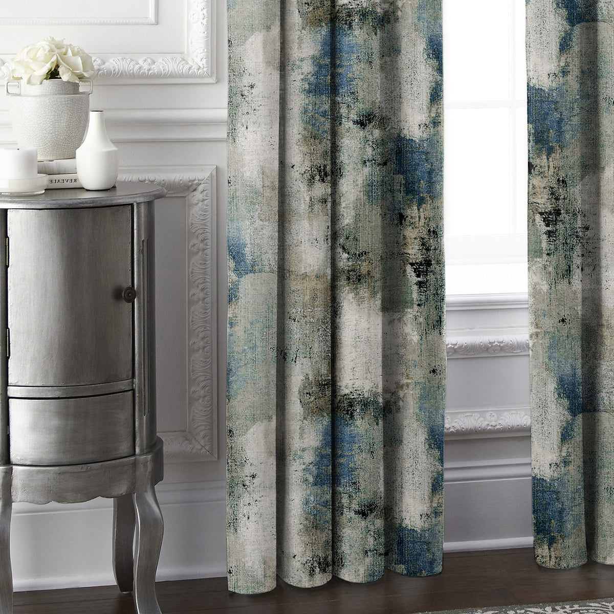 Thiago Linen Dark Denim Blue Pole Top Drapes