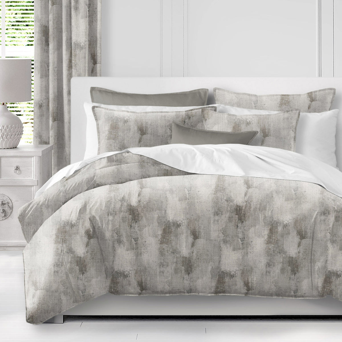 Thiago Linen Taupe (Marble) Duvet Cover Set
