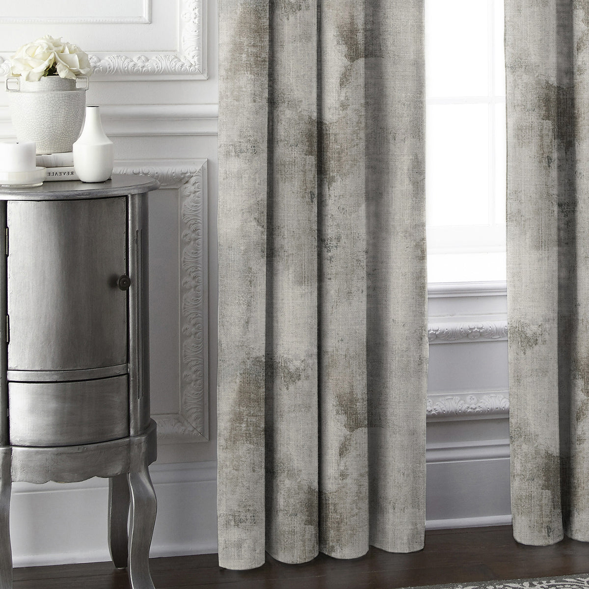 Thiago Linen Taupe (Marble) Pole Top Drapes