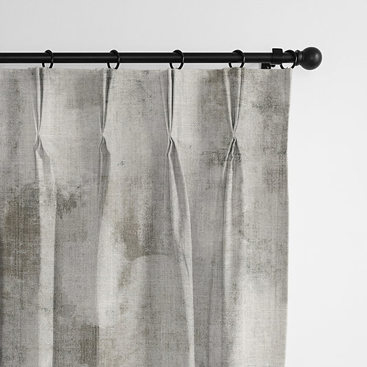 Thiago Linen Taupe (Marble) Pinch Pleat Drapes