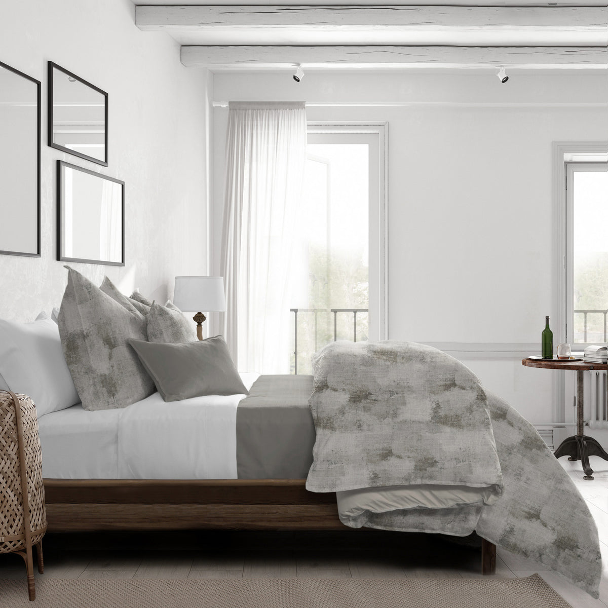 Thiago Linen Taupe (Marble) Coverlet Set