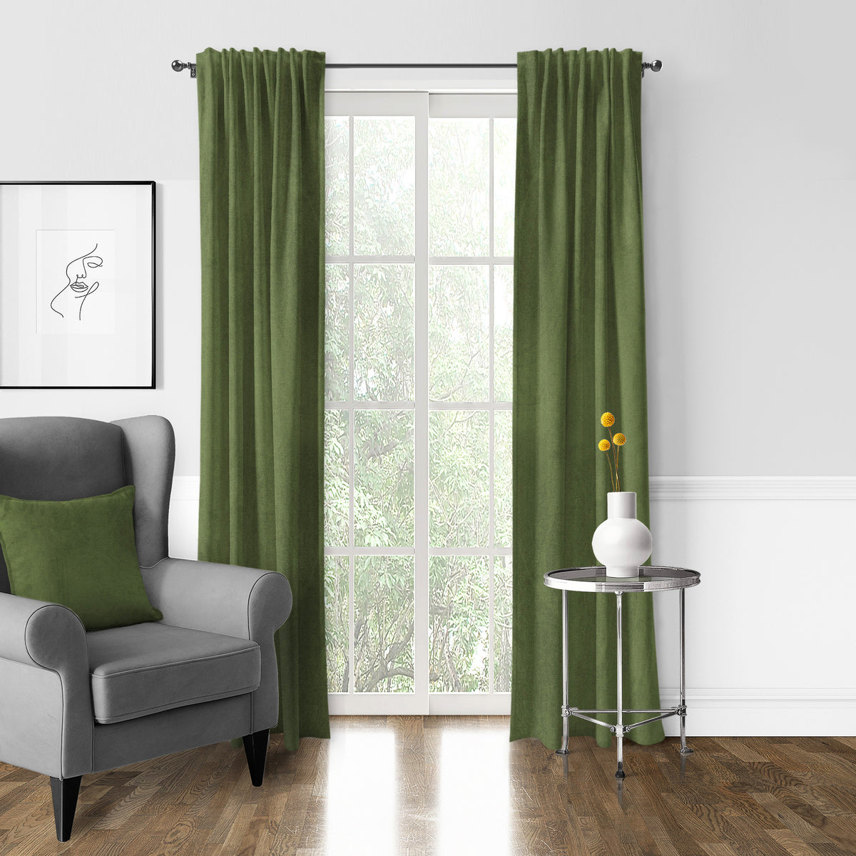 Vanessa Aloe Pole Top Drapes