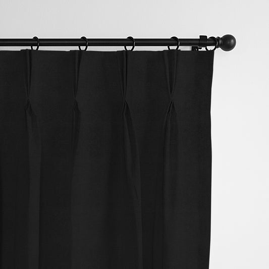 Vanessa Black Pinch Pleat Drapes