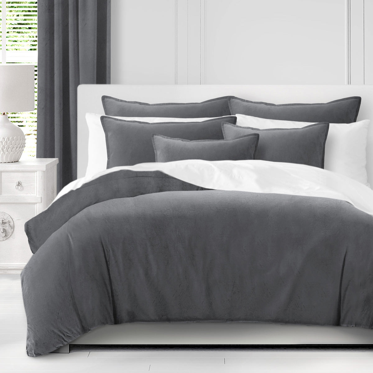 Vanessa Charcoal Duvet Cover Set