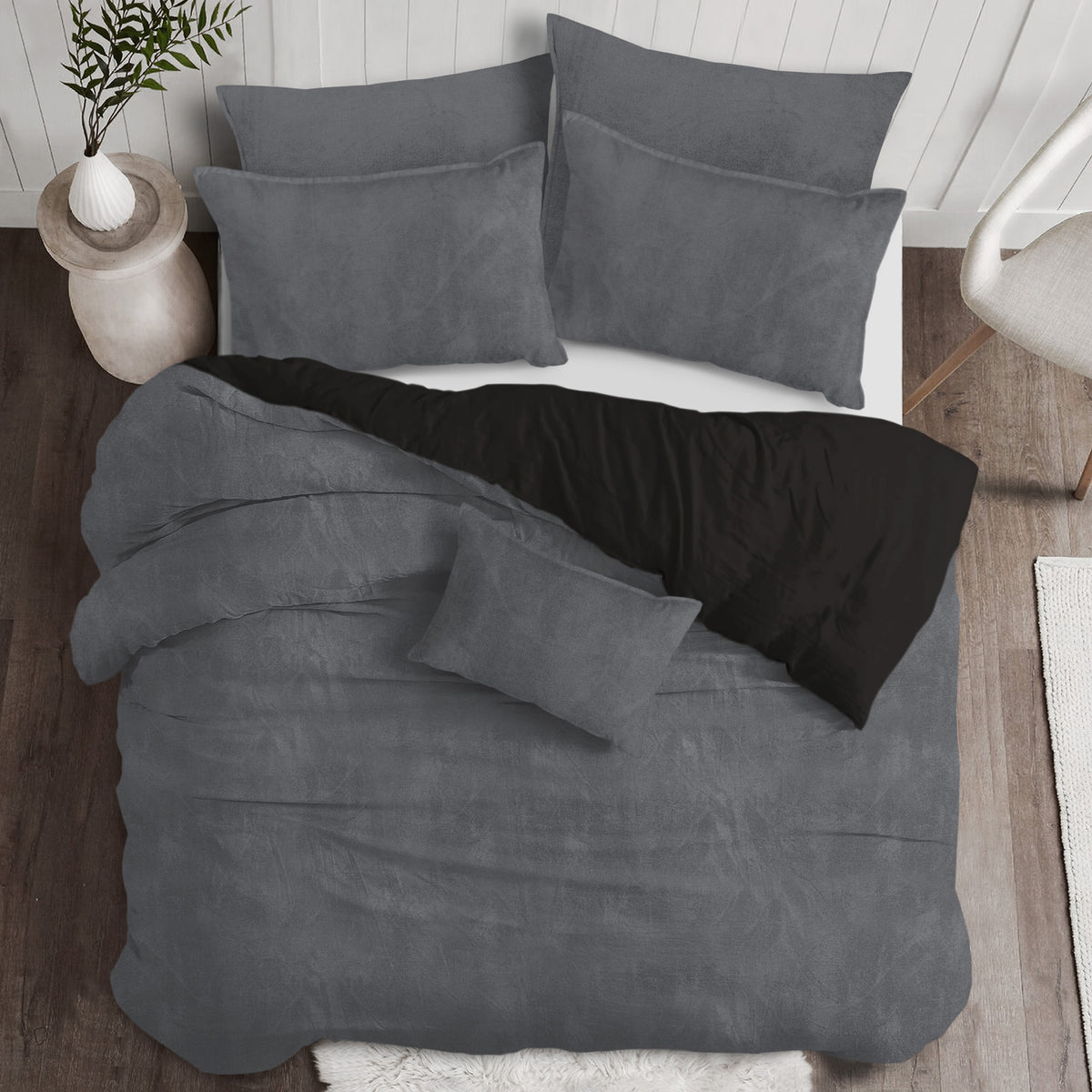 Vanessa Charcoal Duvet Cover Set